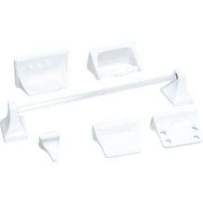 Set accesorios para baño de 8 piezas en porcelana blanca
