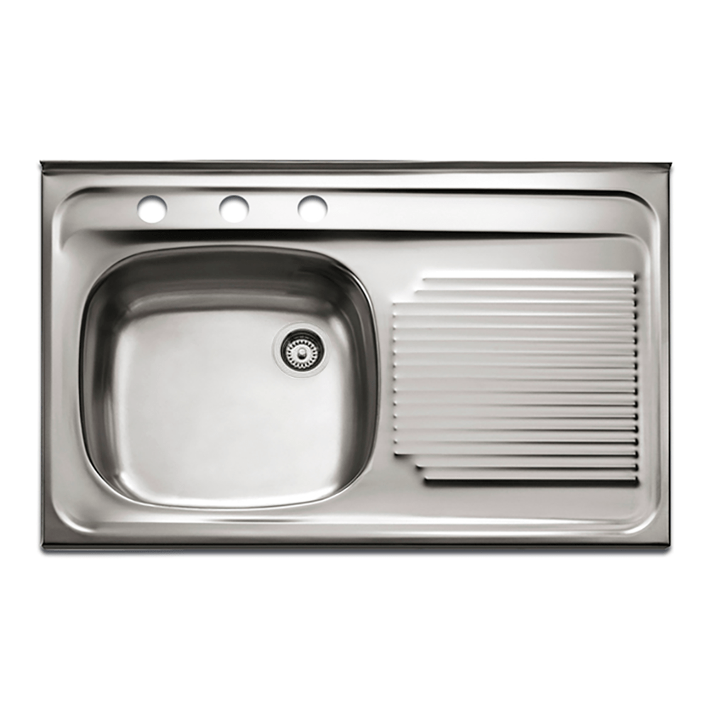 Tarja para cocina 80X50 con 1 canasta (Esc Der Sobreponer) - Ceramat tarja cocina pequeña